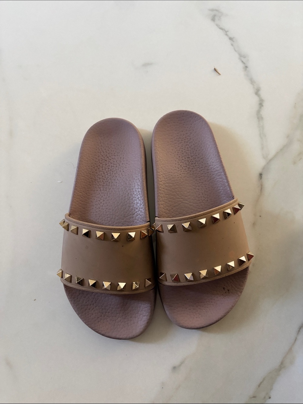 Valentino Studded Slide Sandals - pink